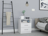 Modern and Stylish White Particle Bedroom Nightstand